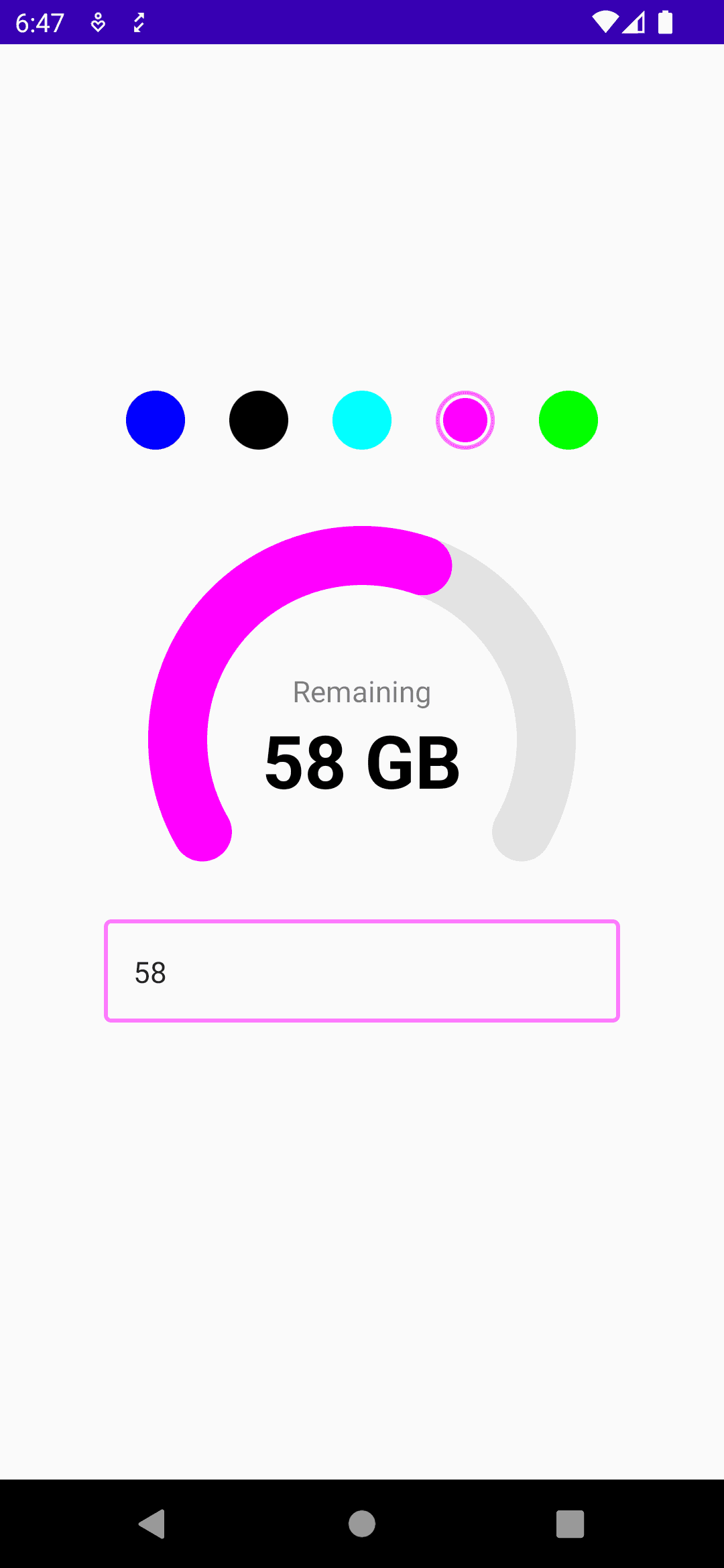 Custom Network Data Usage Indicator UI component with Jetpack Compose